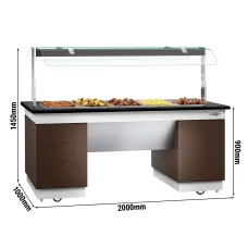 Салат-бар тепловий 2,0 x 1,0 м - 5 х GN 1/1 GGM Gastro BMIN219