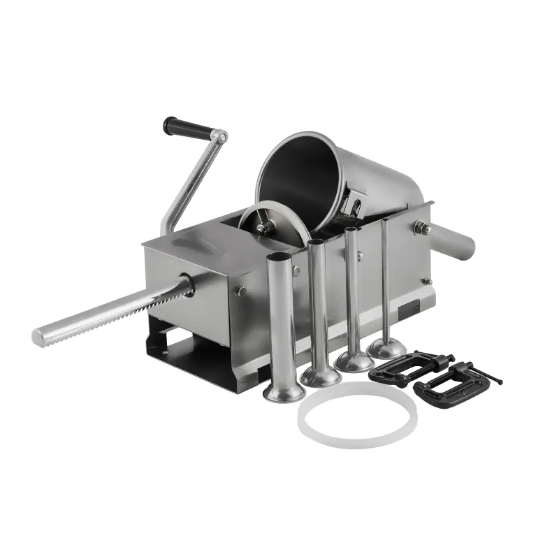 Шприц ковбасний ZUVER Stuffer Horizontal 3 (SH-3) корпус нержавіюча сталь S/S201 (преміальна марка), міцні шестерні, 2 швидкості, 5 насадок, 2 ущільнювальні кільця