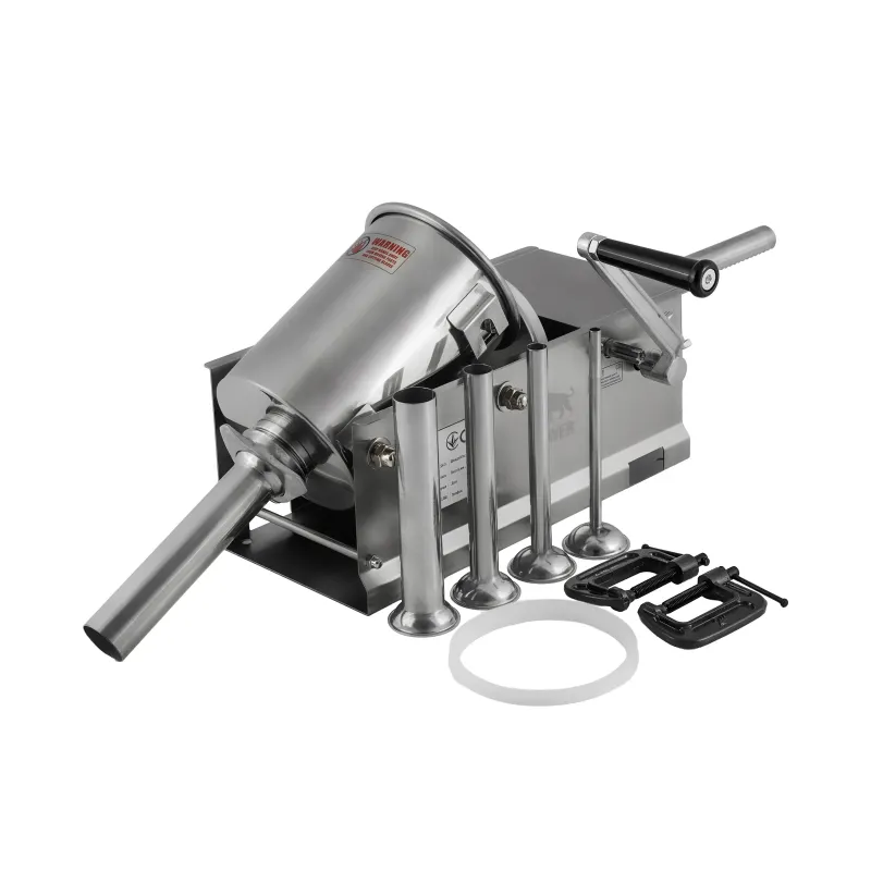 Шприц ковбасний ZUVER Stuffer Horizontal 3 (SH-3) корпус нержавіюча сталь S/S201 (преміальна марка), міцні шестерні, 2 швидкості, 5 насадок, 2 ущільнювальні кільця