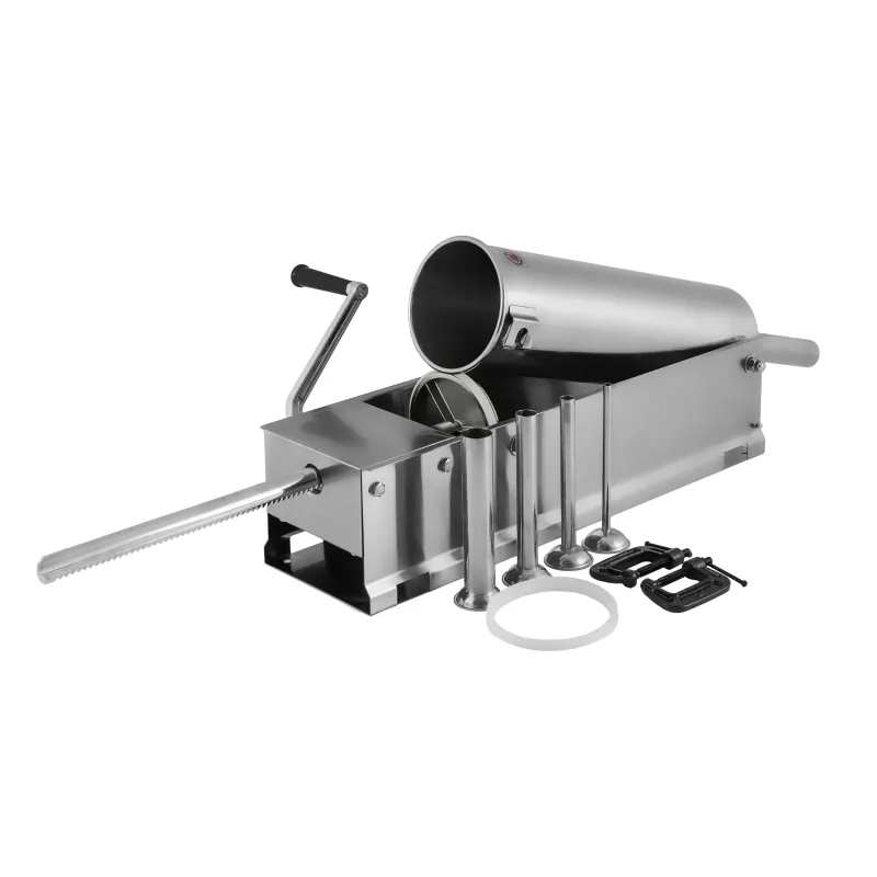 Шприц ковбасний ZUVER Stuffer Horizontal 7 (SH-7) корпус нержавіюча сталь S/S201 (преміальна марка), міцні шестерні, 2 швидкості, 5 насадок, 2 ущільнювальні кільця