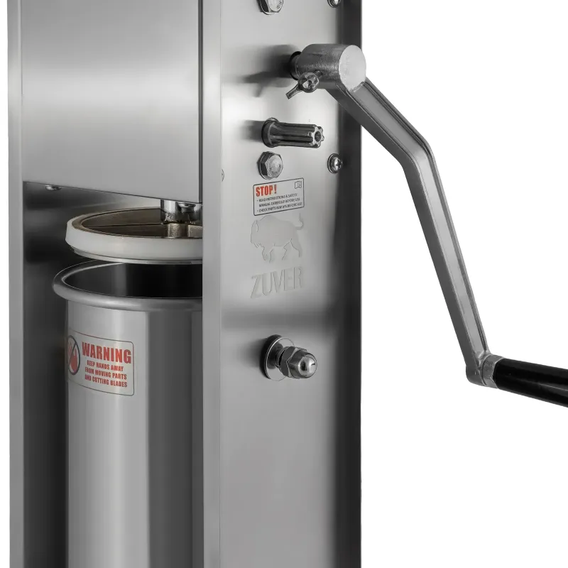 Шприц ковбасний ZUVER Stuffer Vertical 7 (SV-7) корпус нержавіюча сталь S/S201 (преміальна марка), міцні шестерні, 2 швидкості, 5 насадок, 2 ущільнювальні кільця