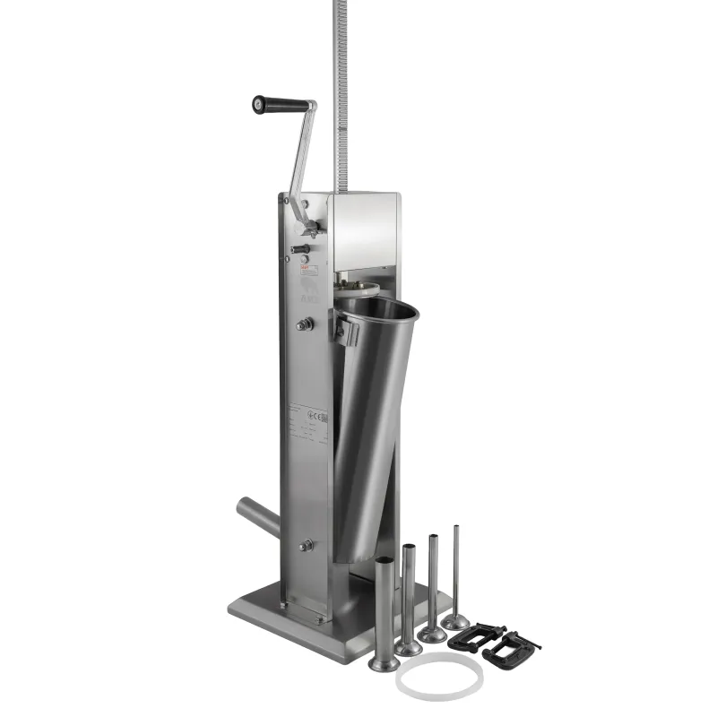 Шприц ковбасний ZUVER Stuffer Vertical 7 (SV-7) корпус нержавіюча сталь S/S201 (преміальна марка), міцні шестерні, 2 швидкості, 5 насадок, 2 ущільнювальні кільця