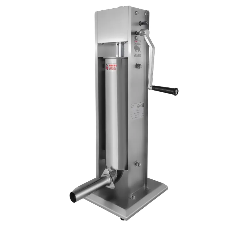 Шприц ковбасний ZUVER Stuffer Vertical 7 (SV-7) корпус нержавіюча сталь S/S201 (преміальна марка), міцні шестерні, 2 швидкості, 5 насадок, 2 ущільнювальні кільця