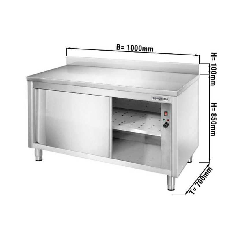 Стіл тепловий з бортом PREMIUM 1,0 м GGM Gastro WSR107A