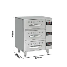 Теплова шафа - 3 висувні секції - 0,82 м - GN 1/1 GGM Gastro WSE3S