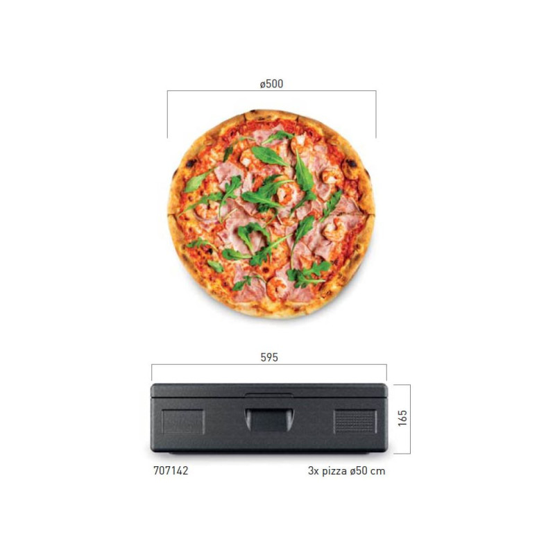 Термоконтейнер для піци Kitchen Line, 33 л, 595x595x(H)165 мм 707142 Hendi EPP (Spieniony polipropylen)