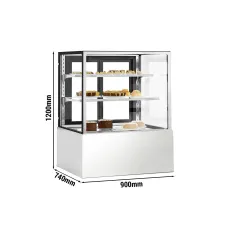 Вітрина для кондитерських виробів 0,9 м - 2 полиці LED GGM Gastro KTH9712A