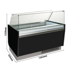 Вітрина для морозива 1,56 x 0,92 м - чорна GGM Gastro ESTI15S