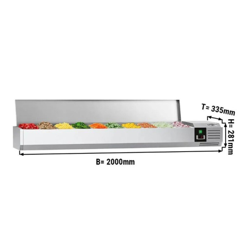 Вітрина холодильна 2000x335мм - 10x GN 1/4 PREMIUM GGM Gastro AGG203END