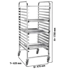 Візок для підносів 15x EN 60x40 GGM Gastro TWH1564N