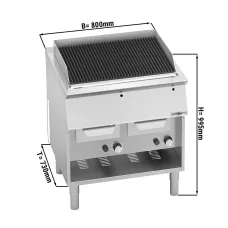Водяний вапо гриль газовий GGM Gastro GWGB879M